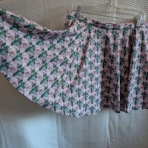Dixxon Good time charlotte cactus print skater circle skirt Size Large Western - Picture 9 of 11